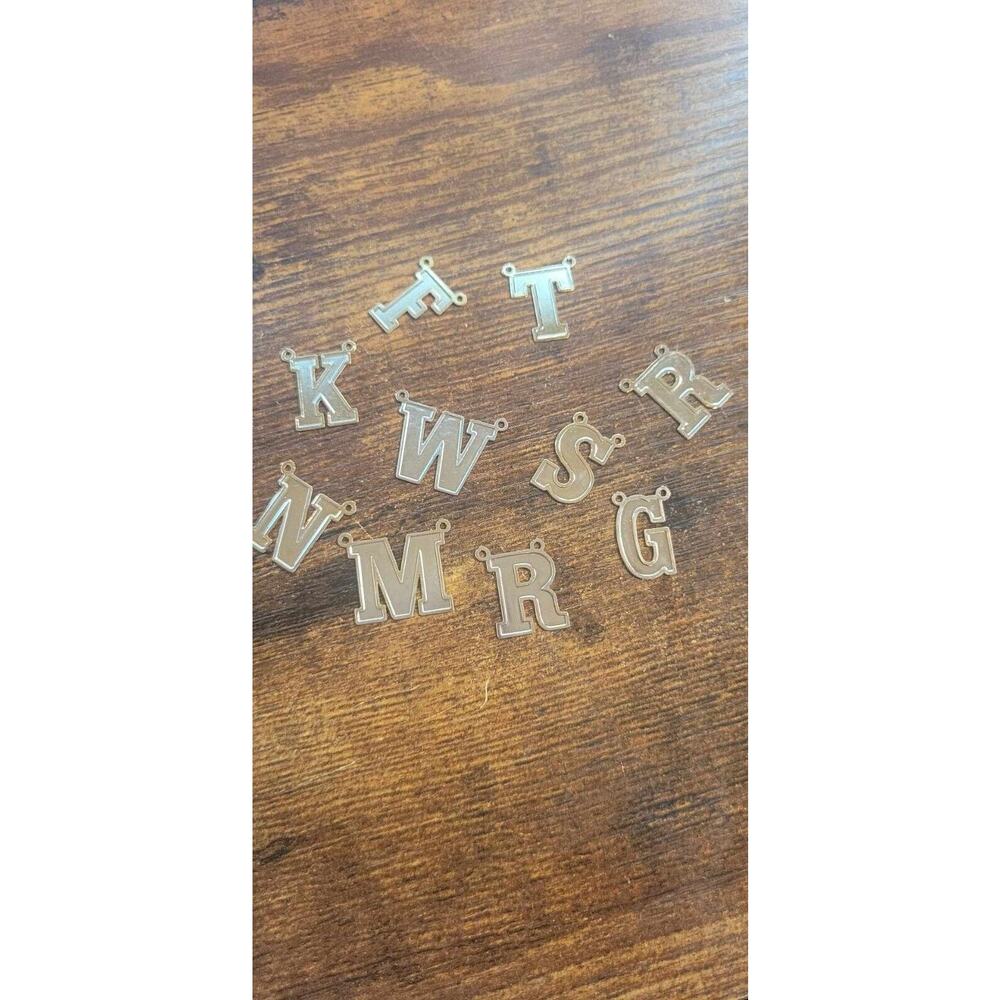 1/2" various gold plastic letter charms 2.13lbs